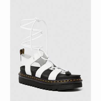 Dr Martens Nartilla Kožené Gladiator - Biele Sandale Damske, DR0366